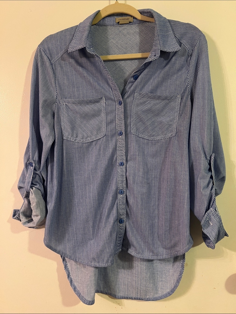 Passport Blue and White Striped Button-Down Shirt